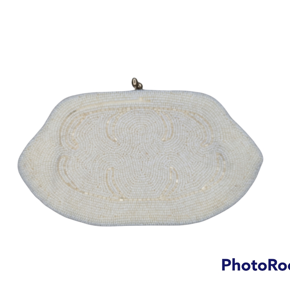 Vintage White Cream Frame Clutch